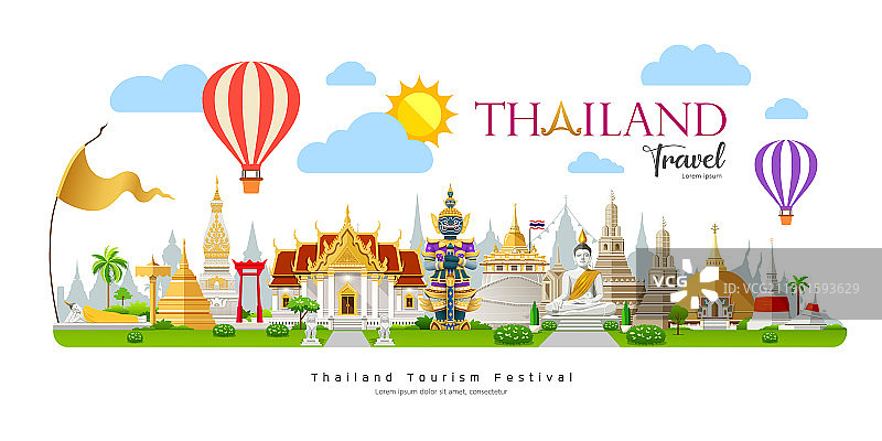 泰国旅游美丽建筑地标图片素材