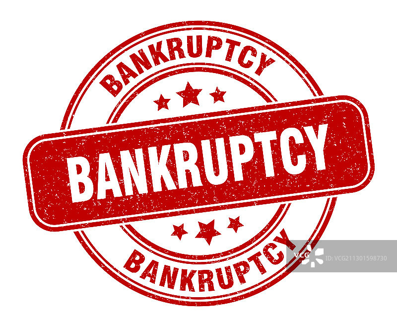 破产印章圆形Grunge标签图片素材