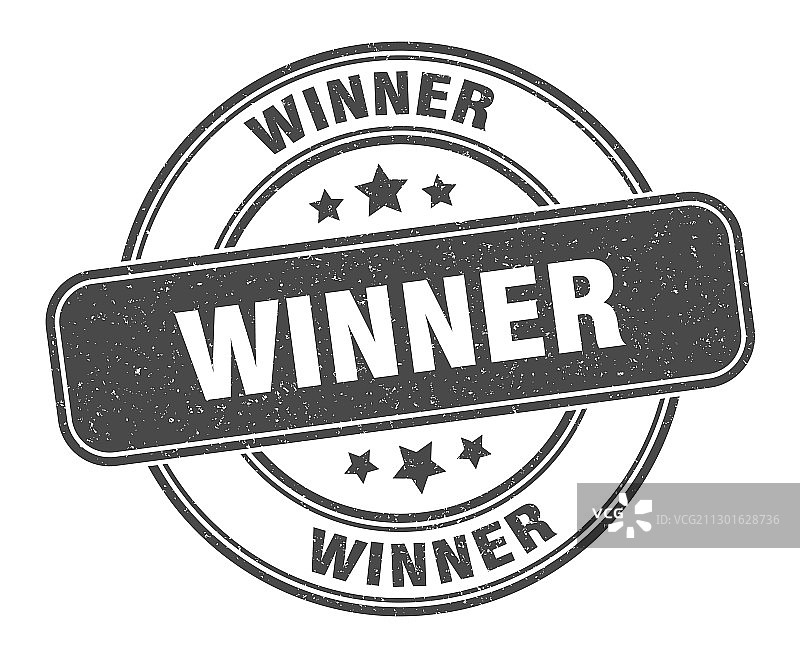 获胜者印章圆形复古标志图片素材