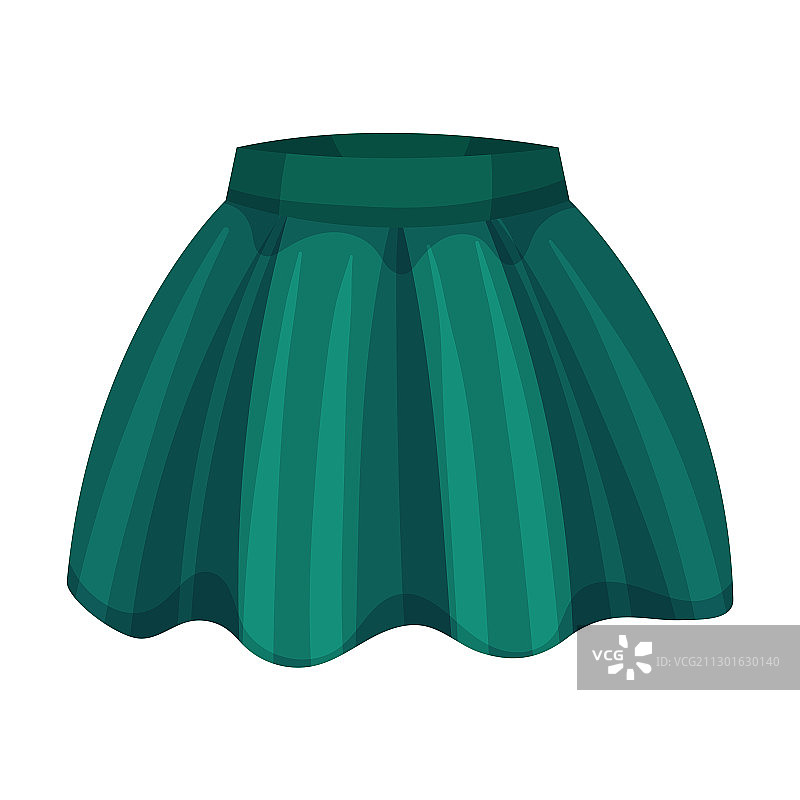 白色背景上的绿色喇叭裙图片素材