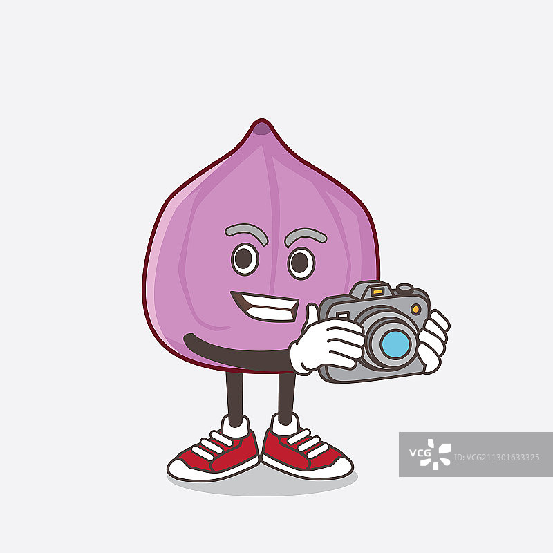 正在工作的无花果卡通吉祥物图片素材