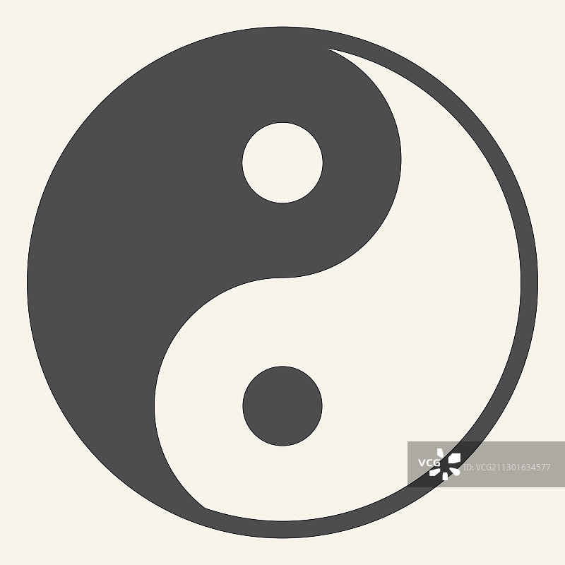 阴阳平衡实心图标图片素材