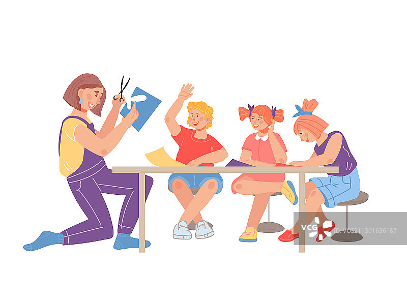 幼儿园儿童手工课图片素材