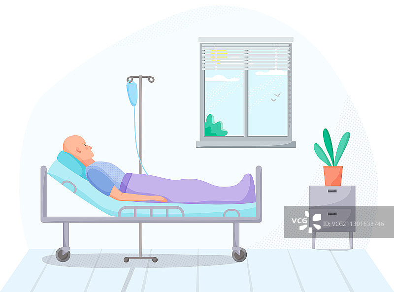 医院病房里的癌症患者图片素材