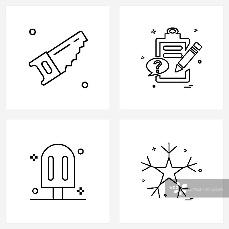 包4通用线图标的网页图片素材