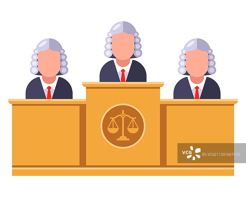 法官坐在桌旁审理刑事案件图片素材