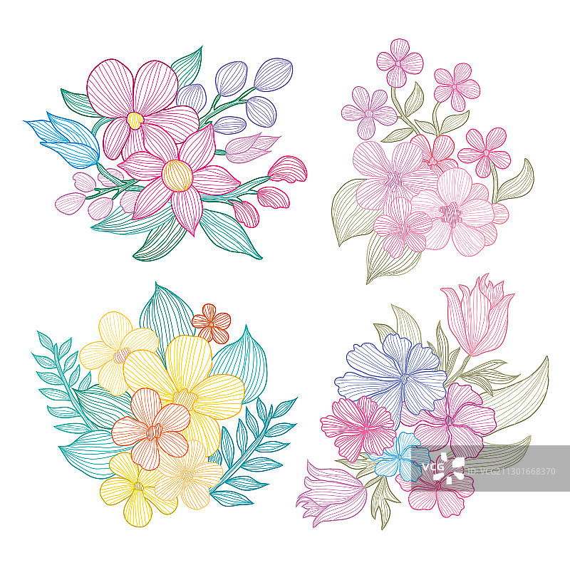 手绘花卉装饰图片素材