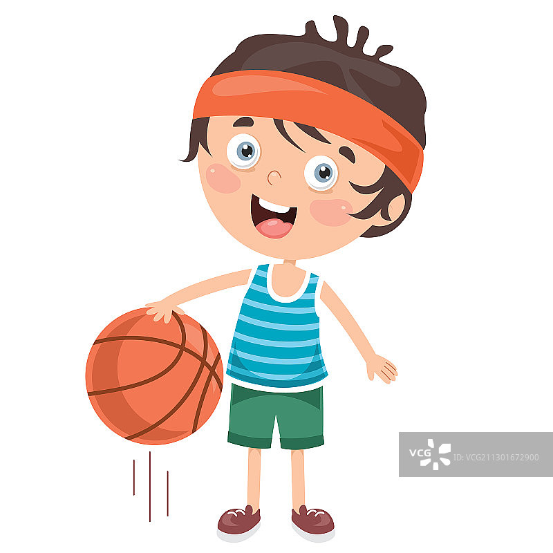 儿童在户外打篮球图片素材