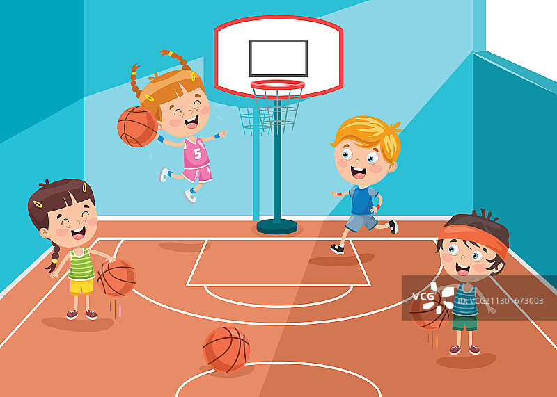 儿童篮球场玩耍图片素材