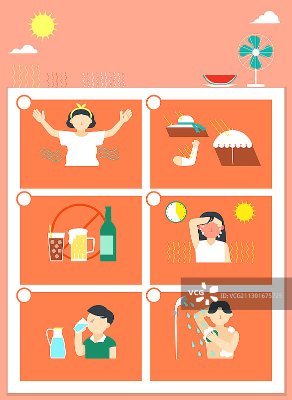 健康概念：病毒和流感预防信息图元素插画008图片素材