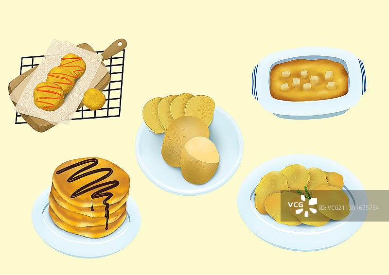 韩国美食扁平风格设计插画 013图片素材