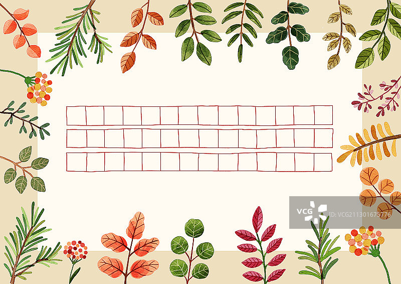 感恩节背景，带文字空间、卡片和banner，秋叶和蔬菜插图图片素材