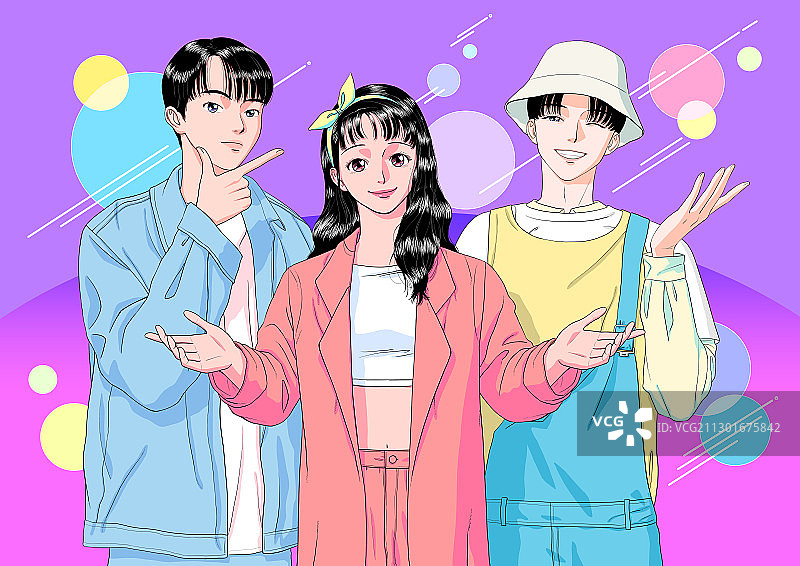 舞台上表演的音乐家卡通插画001图片素材