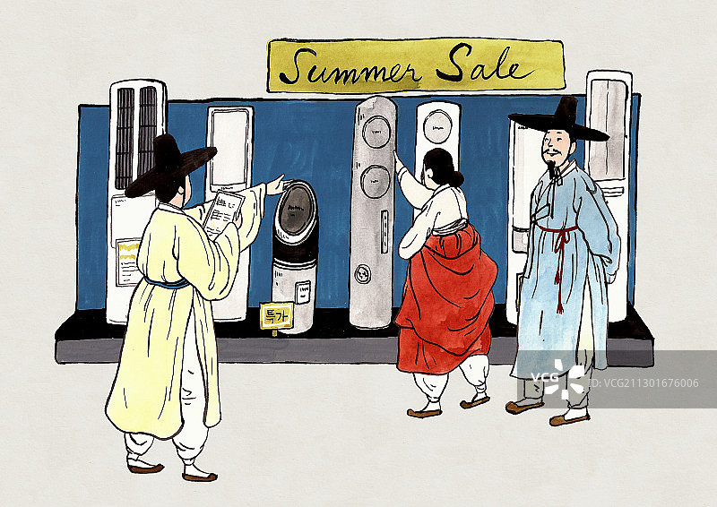 韩国传统波普艺术风格复古漫画书卡通插画009图片素材