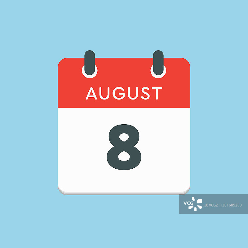 8月8日日历日期图标图片素材