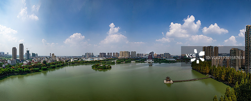 湖北天门西湖茶圣陆羽公园茶经楼图片素材