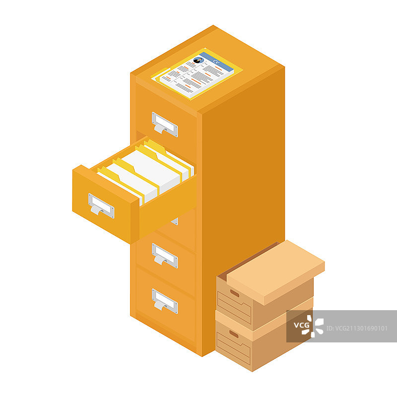 办公室工作人员与文件夹档案数据库图片素材