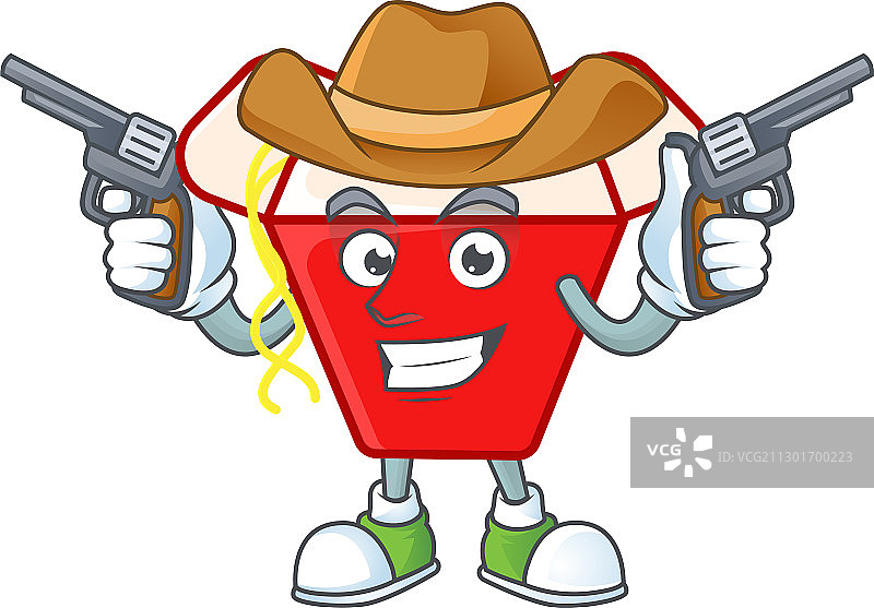 自信的华人牛仔持枪图片素材