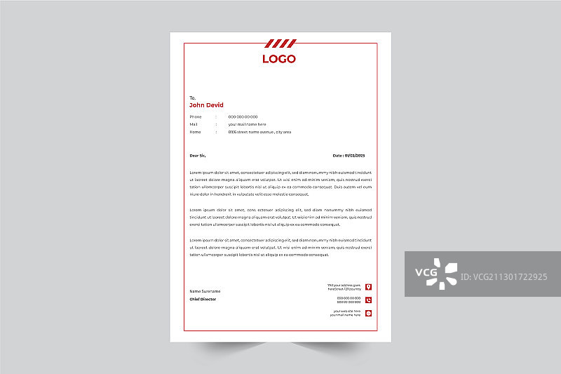 简约商务风优雅造型信头图片素材