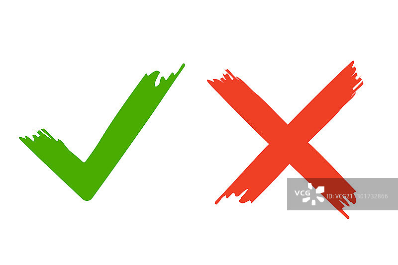 红色叉号和绿色勾号图片素材