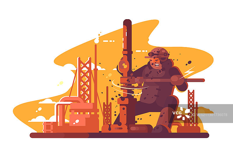 石油工人修理管道图片素材