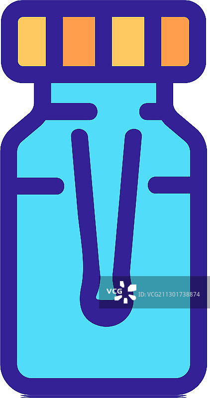 带集成移液器和液体图标的罐子图片素材