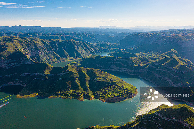 航拍太原汾河二库风景区图片素材