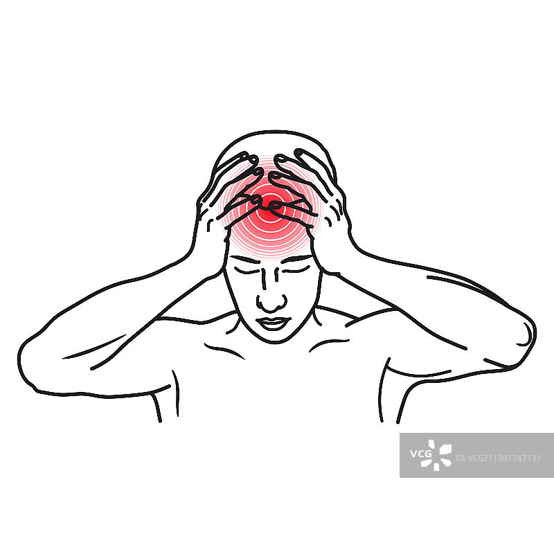 男子头痛偏头痛图片素材