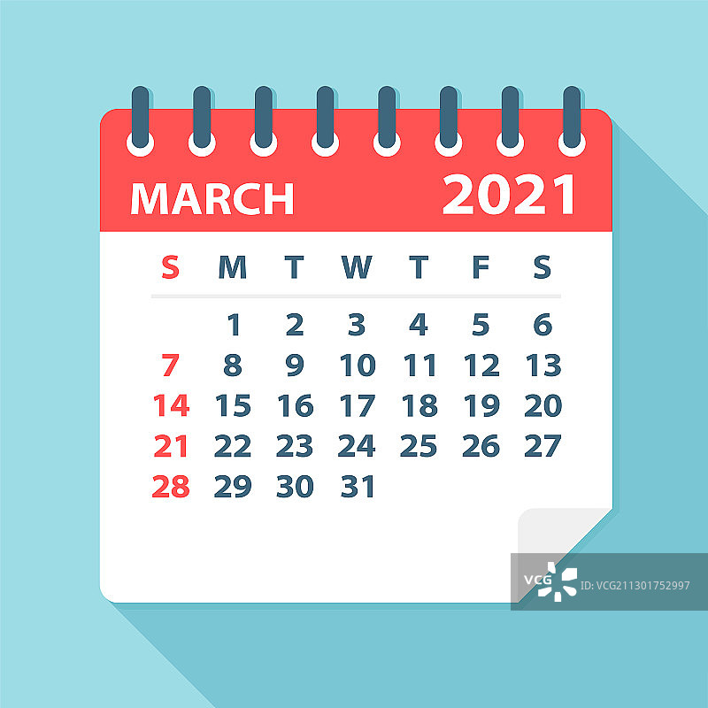 2021年3月日历图片素材