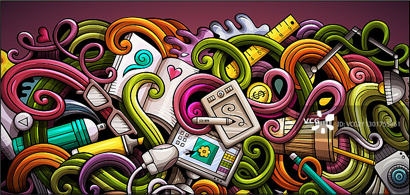 设计师手绘涂鸦banner卡通图片素材