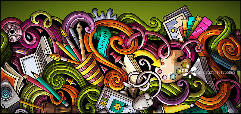 设计师手绘涂鸦banner卡通图片素材