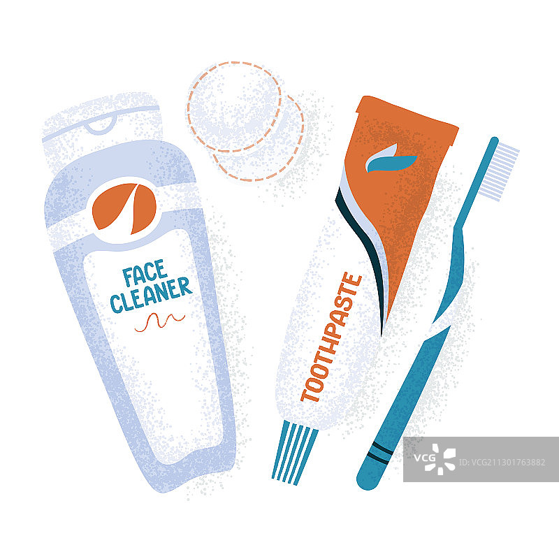 洗面巾牙膏和牙刷图片素材