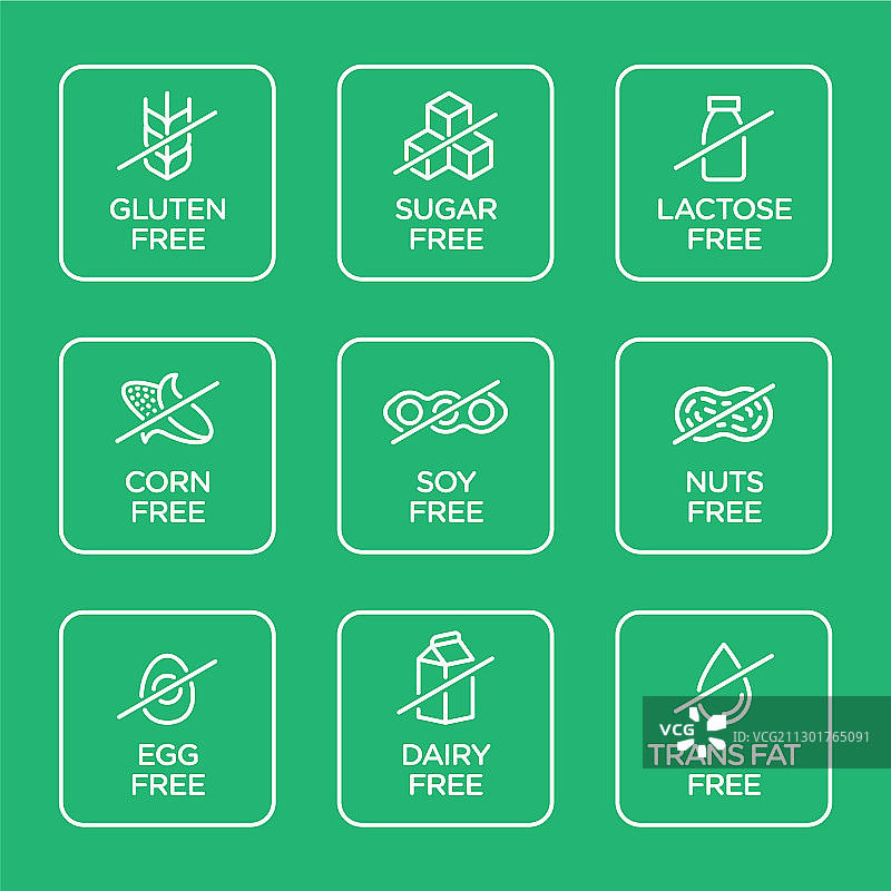 无过敏原图标集图片素材