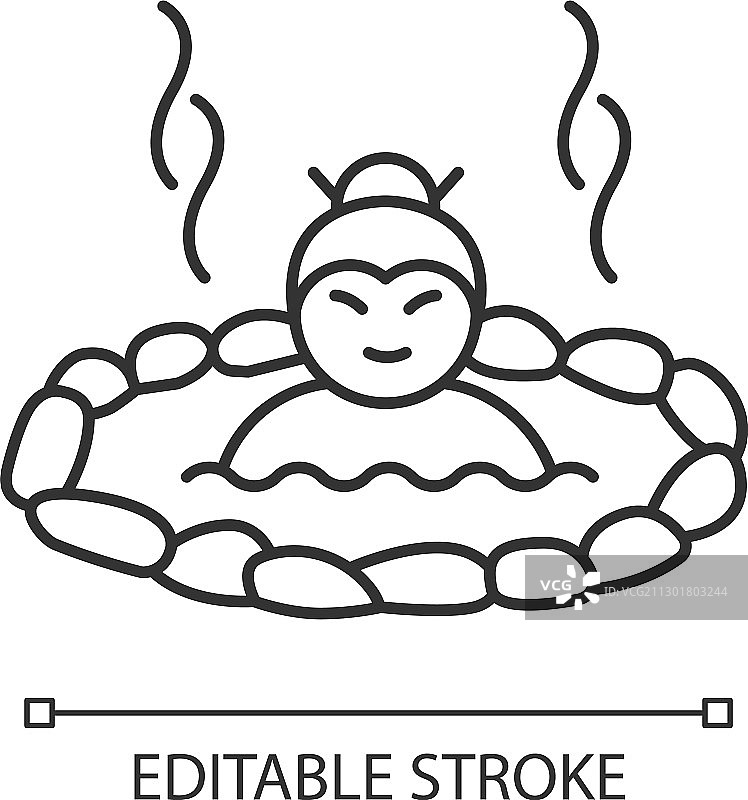 温泉像素完美线性图标图片素材