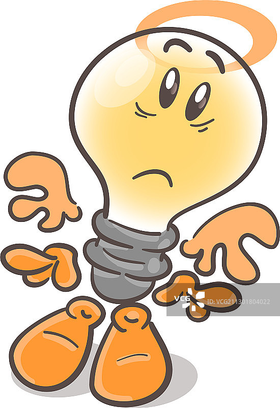 天真无邪的卡通灯泡表情图片素材