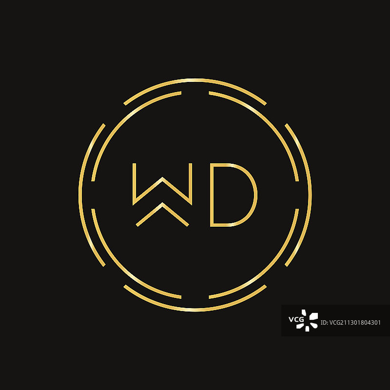 创意字母WD标志创意排版图片素材