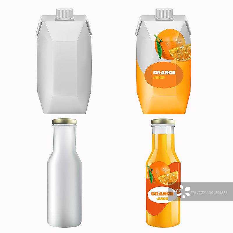 橙汁包装样机套装图片素材