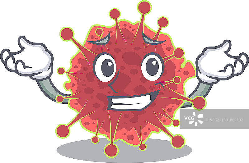 咧嘴笑的冠状病毒卡通图片图片素材