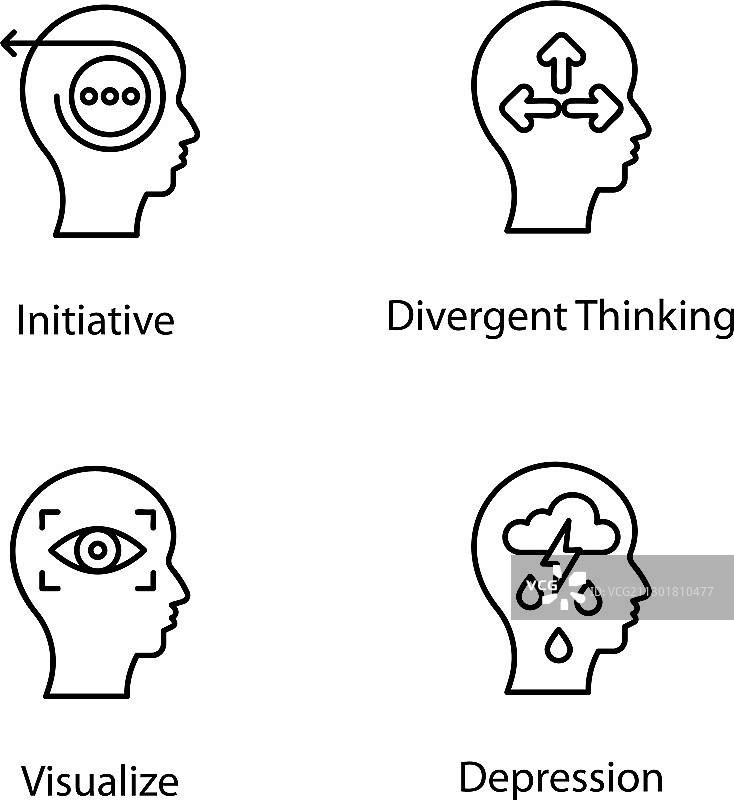 认知线条图标包图片素材