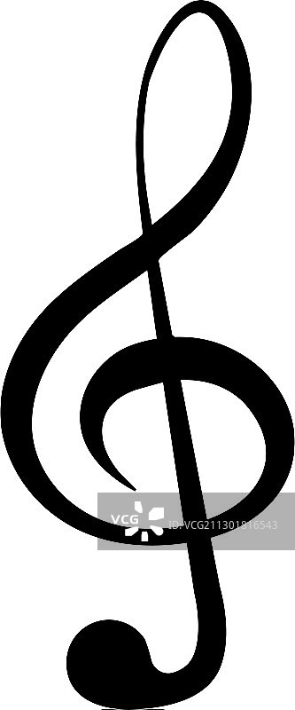 白色背景上的高音谱号图标图片素材
