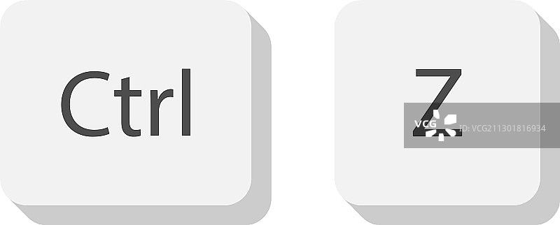 扁平风格的Ctrl+Z键盘按键图片素材
