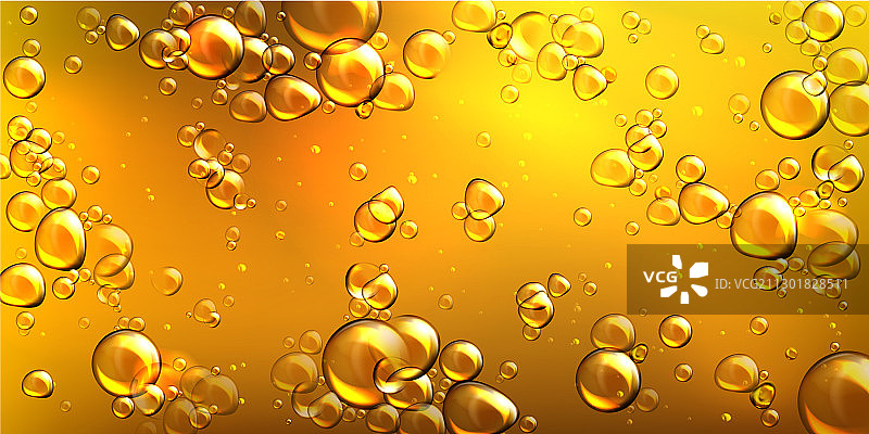 含有气泡的逼真黄色油图片素材