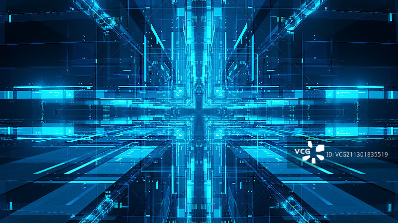 3D抽象科技背景空间图片素材