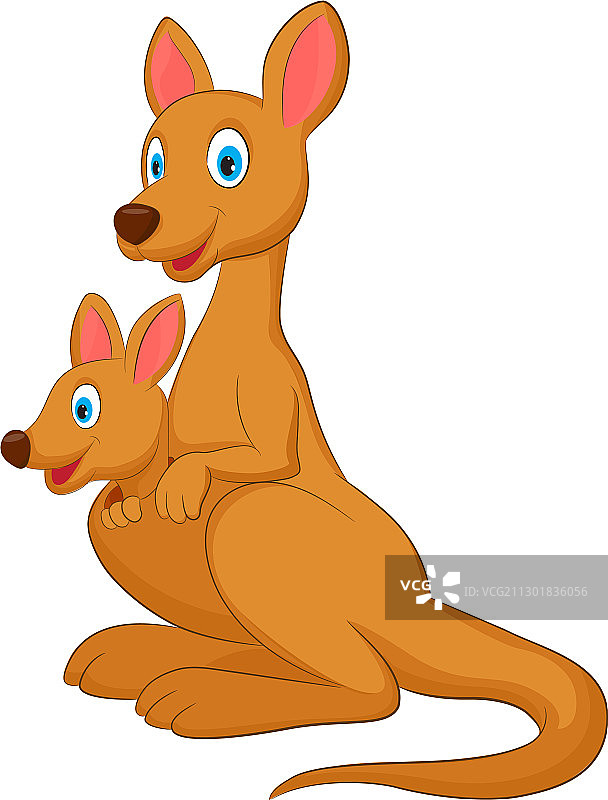 袋鼠妈妈和它的宝宝图片素材