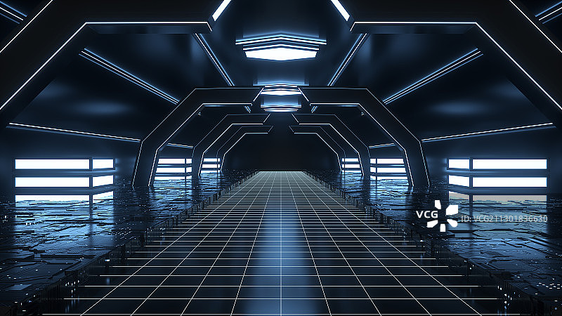 3D抽象科技背景空间图片素材