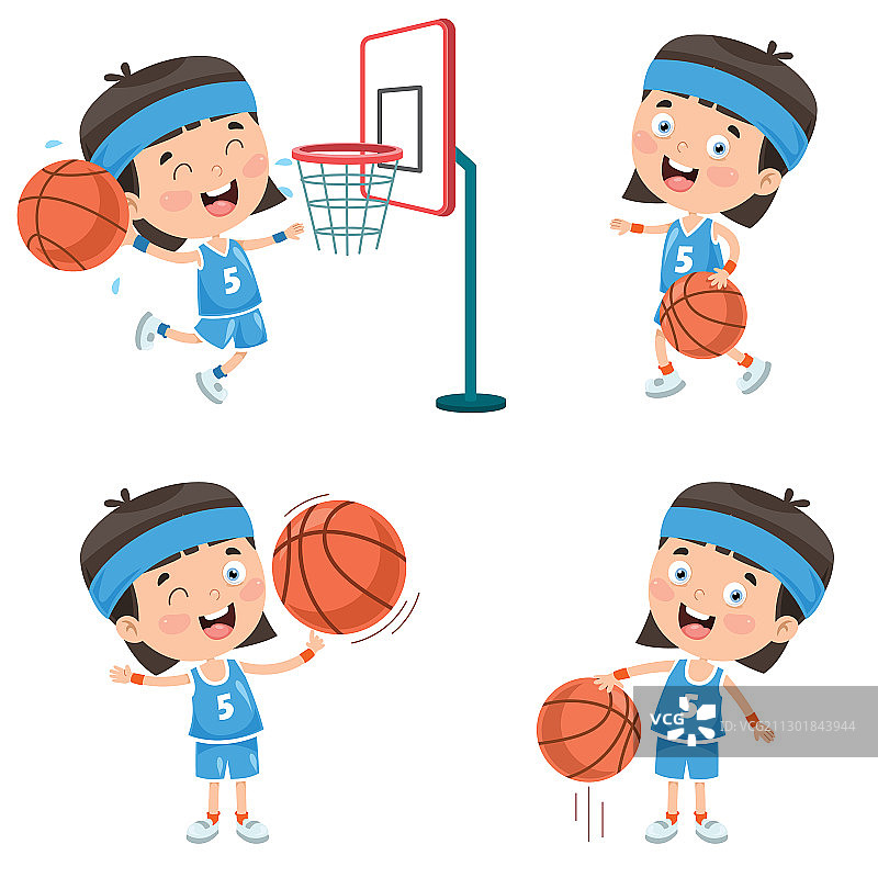 儿童在户外打篮球图片素材