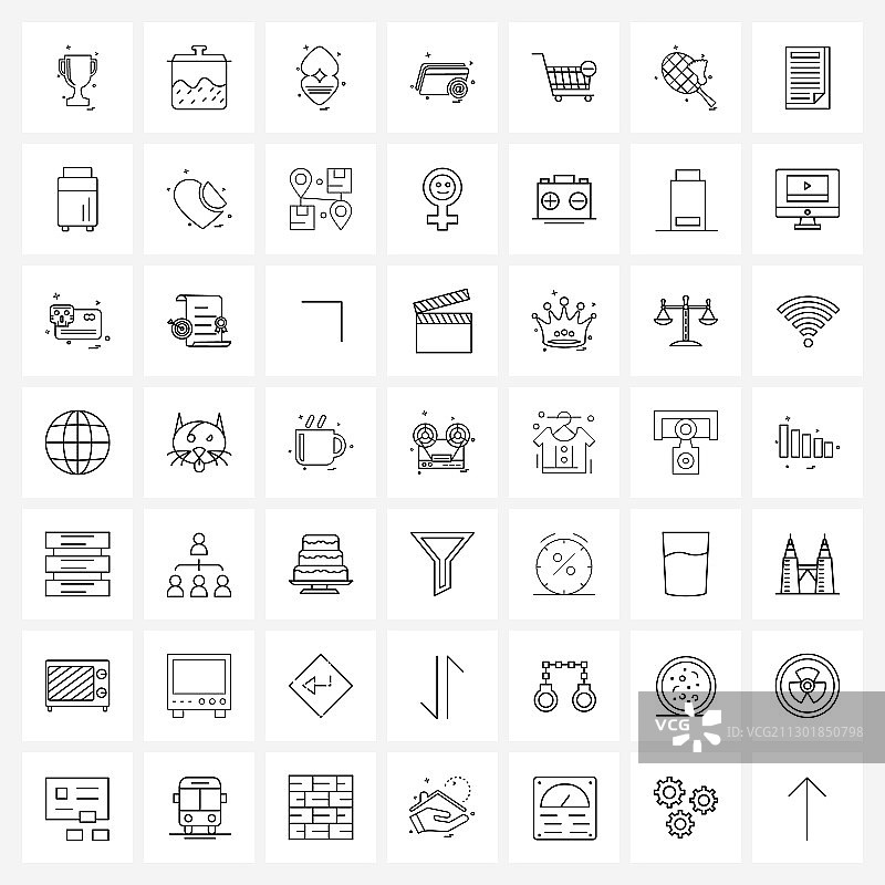 49个通用网页线性图标图片素材