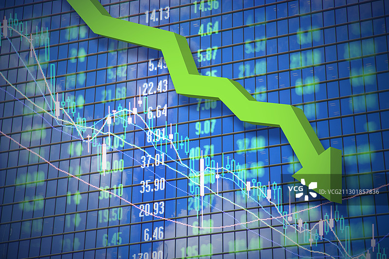 股市下跌背景图图片素材