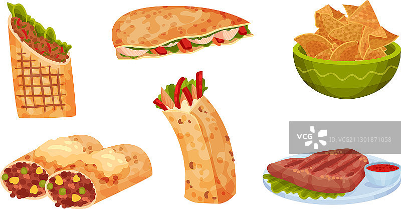 诱人的墨西哥小吃和菜肴图片素材