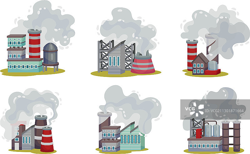 工业厂房排放有毒烟雾图片素材